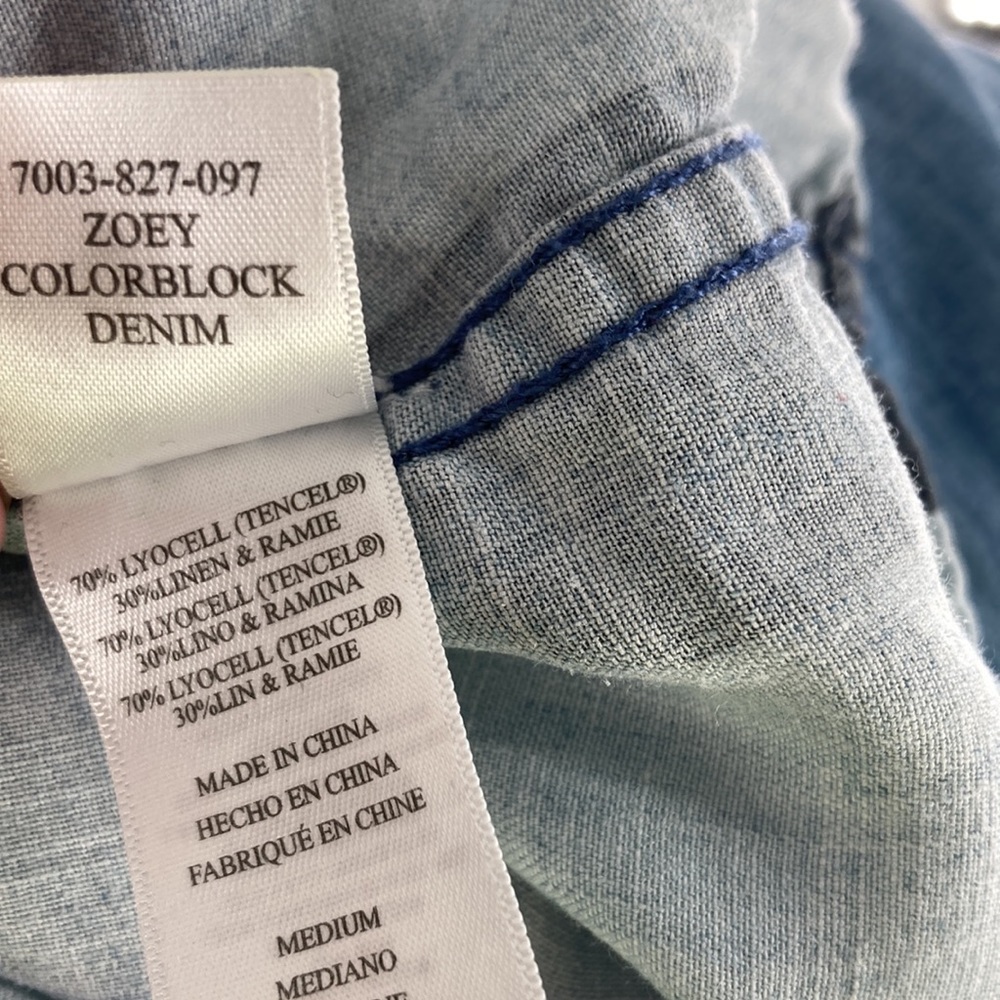 Rails Zoey Color-Block Denim Button Down Shirt Wo… - image 8